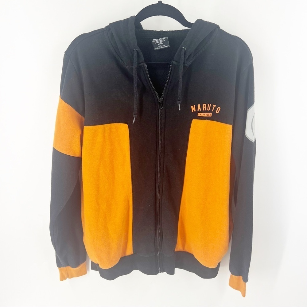 ✅HOT TOPIC NARUTO Collegiate Uzumaki Kanji Hoodie Men's Small Orange/Black Sz M
